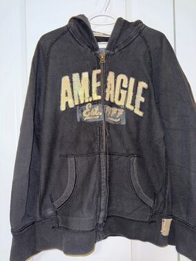 American Eagle Outfitters Black Zip-Up Hoodie